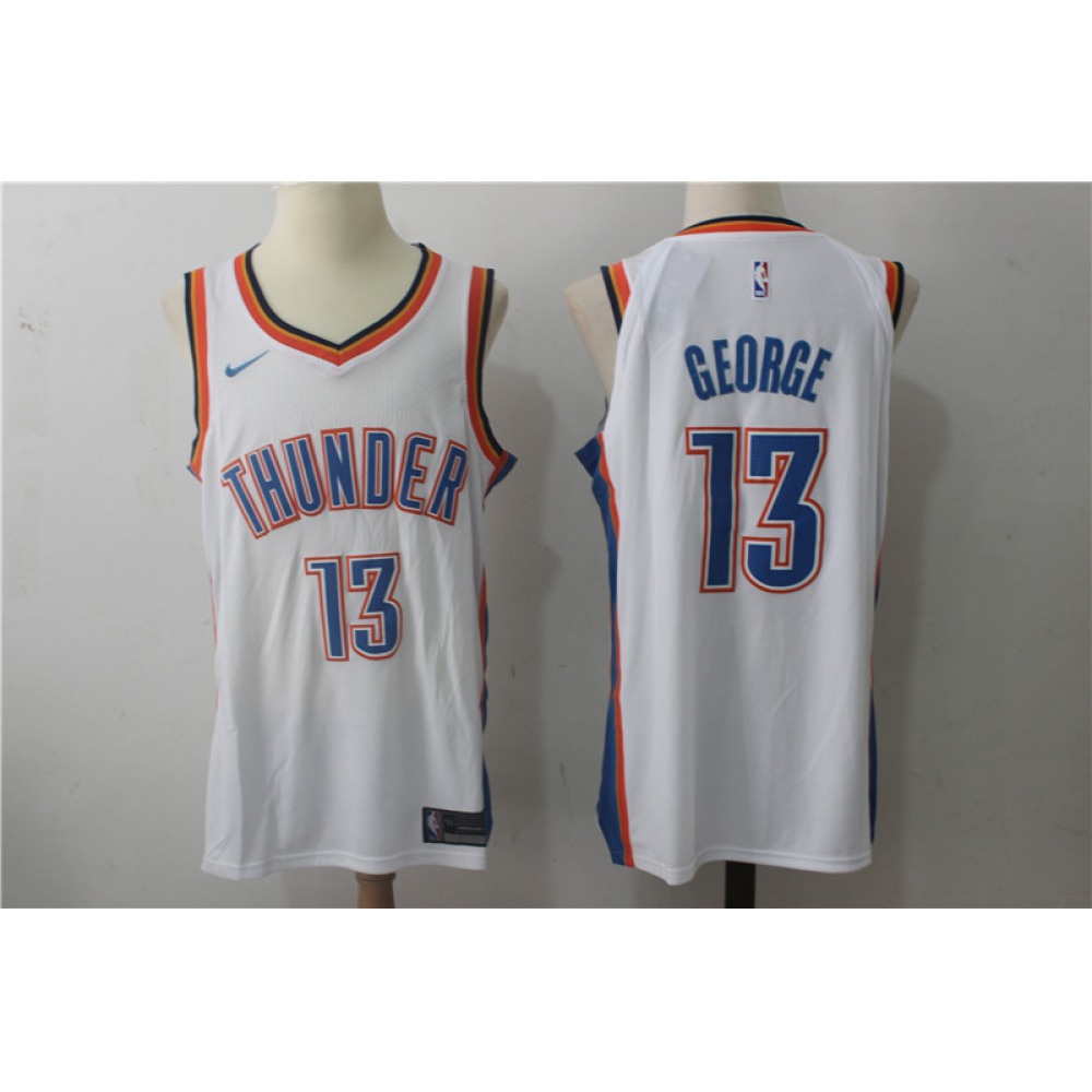 Premium Quality Men's Thunder #13 Paul White Basketball Jersey