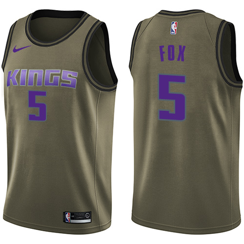 Green Nike S. Kings #5 NBA Jersey Game Day Wear Premium Quality