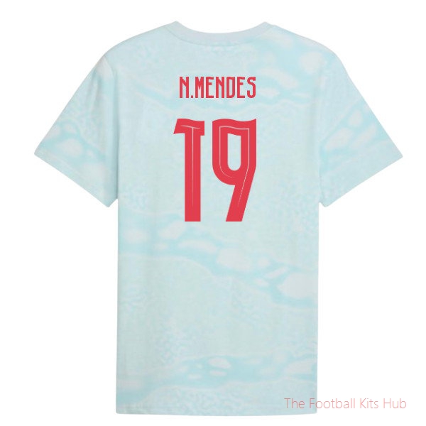 2026-2027 Portugal FtblCulture Tee AOP (Sea Glass) (N.Mendes 19)