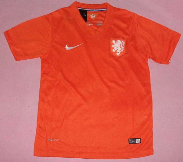 Kids 2014 World Cup Netherlands Home Whole KitShirtShorts - World Cup