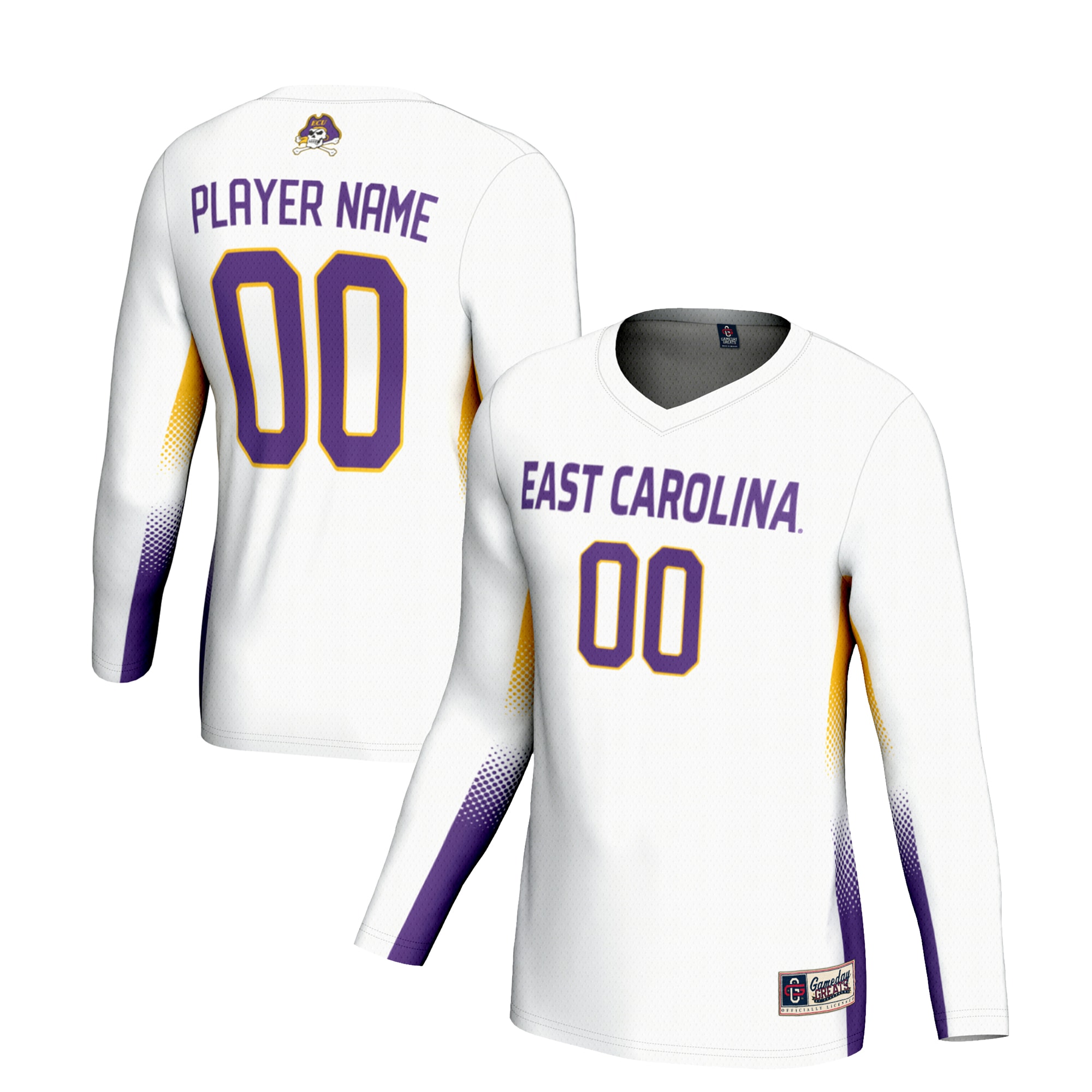 [NJP] Women's ECU Pirates GameDay Greats NIL Lightweight Volleyball Jersey - White