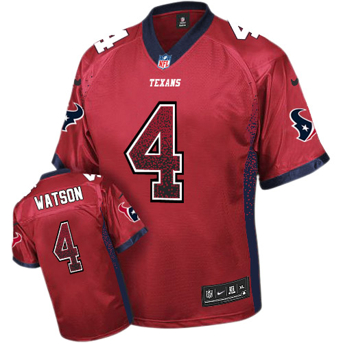 NFL H T Texans #4 Deshaun Watson Red Elite Jersey - Authentic Quality