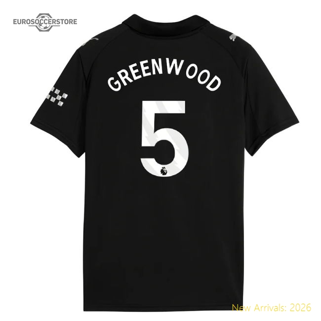 Authentic 2025-2026 Man City Secondary Mini Uniform Greenwood 5