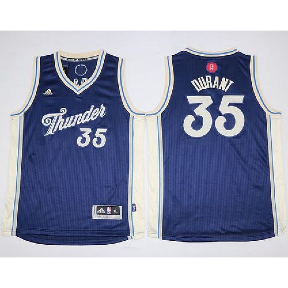 Performance Exclusive Men's OKC #35 Kevin Blue Basketball Jersey