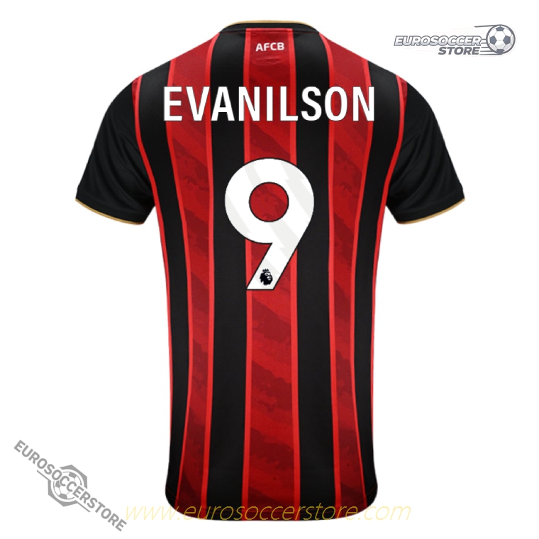 Evanilson's Number 9 Bournemouth Home Jersey for the 25-26 Season