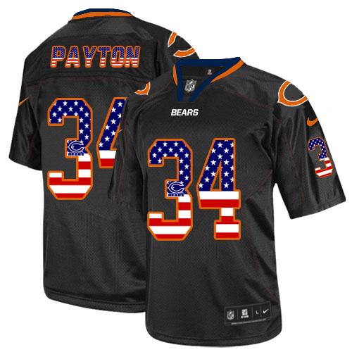 Authentic NFL CHI Bears #34 Walter Payton Black Elite Jersey
