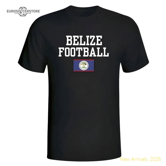 Belize Football T-shirt - Black - Affordable - World Cup Edition