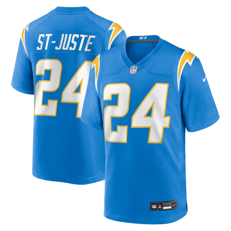 None Benjamin St-Juste LA Chargers Bold Premium Jersey Football Appare