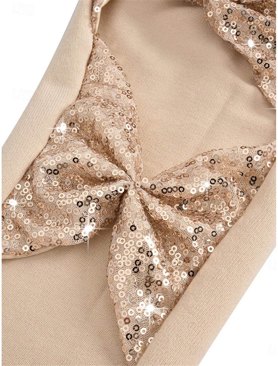 Women's Shirt Blouse Basic Casual Solid Color Regular Tops Long Sleeve V Neck Sequins Patchwork Bow Regular Fit Daily Fall Winter