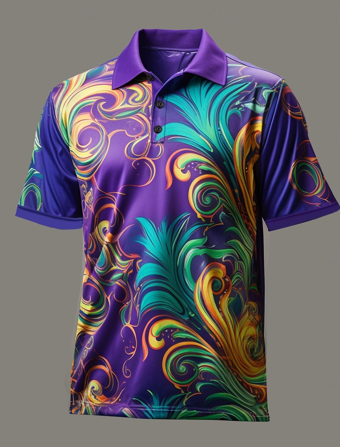 Carnival Leaf Symbol Men's Abstract Print 3D Golf Polo Outdoor Daily