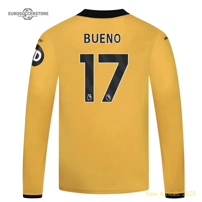 2025-2026 Wolves Long Sleeve Home Shirt - Kids (Bueno 17)