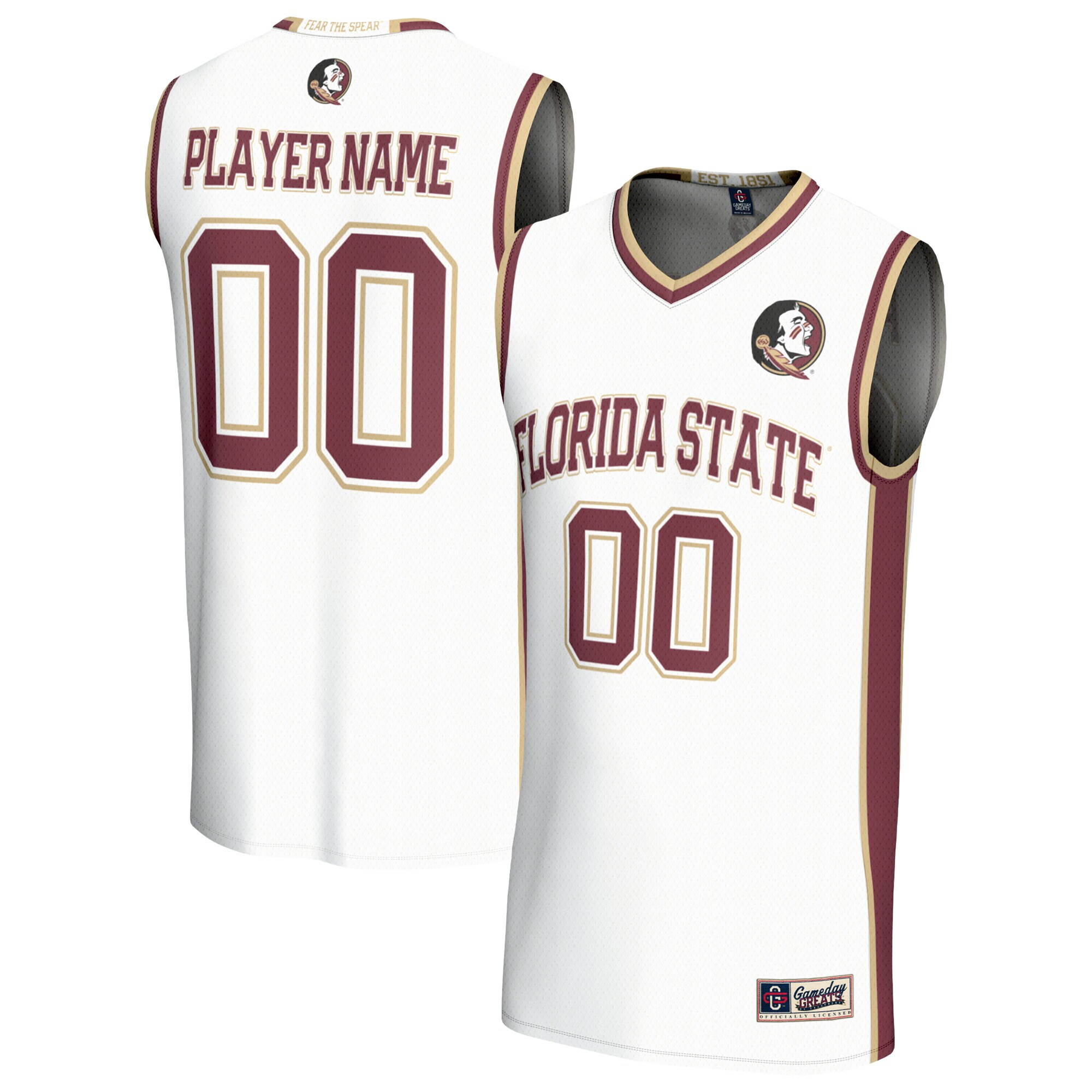[DDG] Florida State Seminoles GameDay Greats Unisex Lightweight Collegiate Men's Basketball NIL Pick-A-Player Fashion Jersey - White