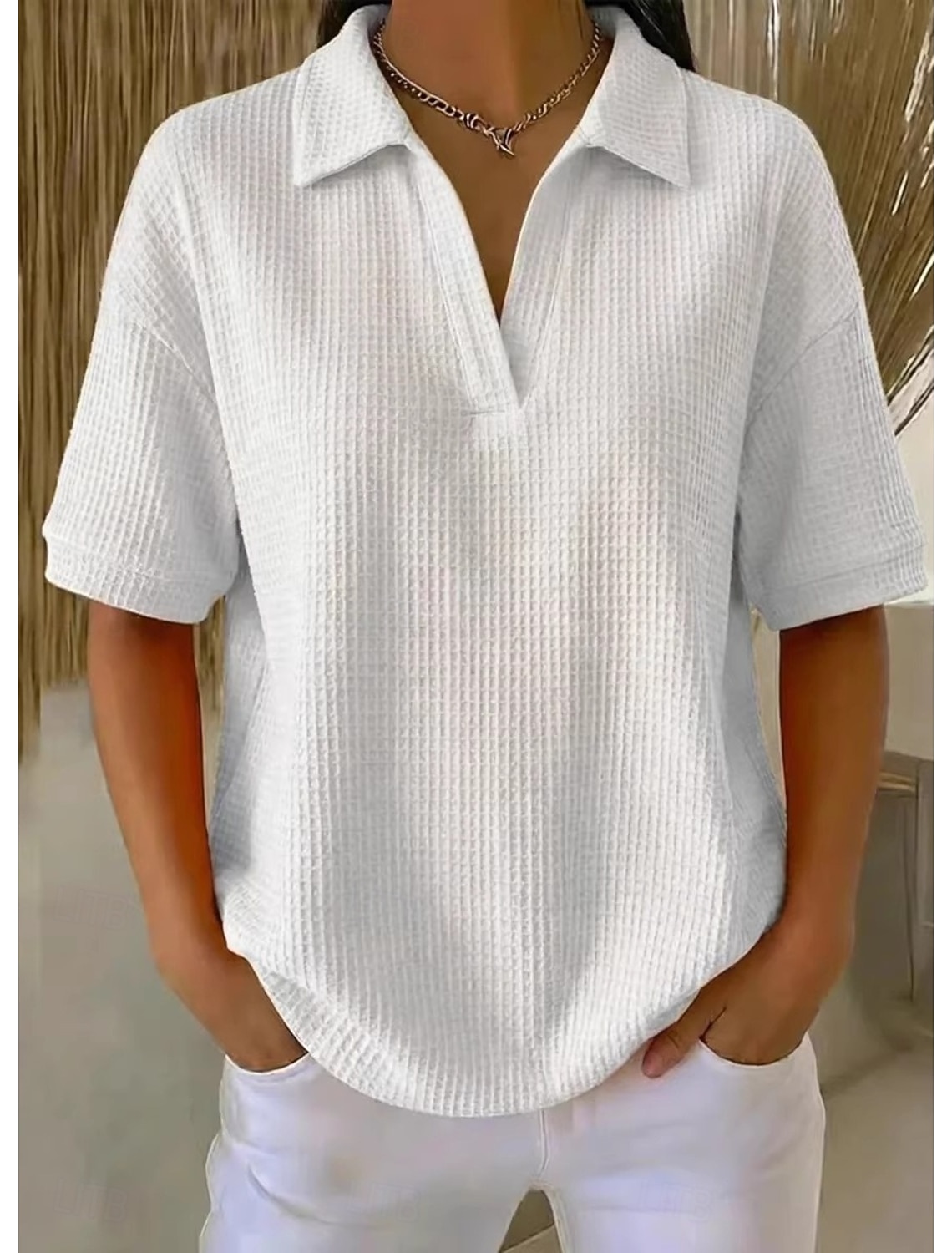 Women's Shirt Solid Color Plain Elegant Active Vacation Sleeveless V Neck Regular Tops Blue Orange color Black White Sky Blue Summer Spring Fall