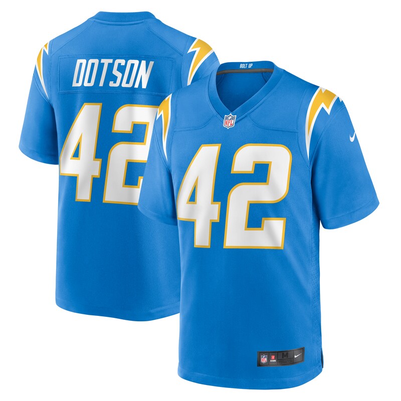 None Elijah Dotson LA Chargers Bold Official Jersey Football Apparel