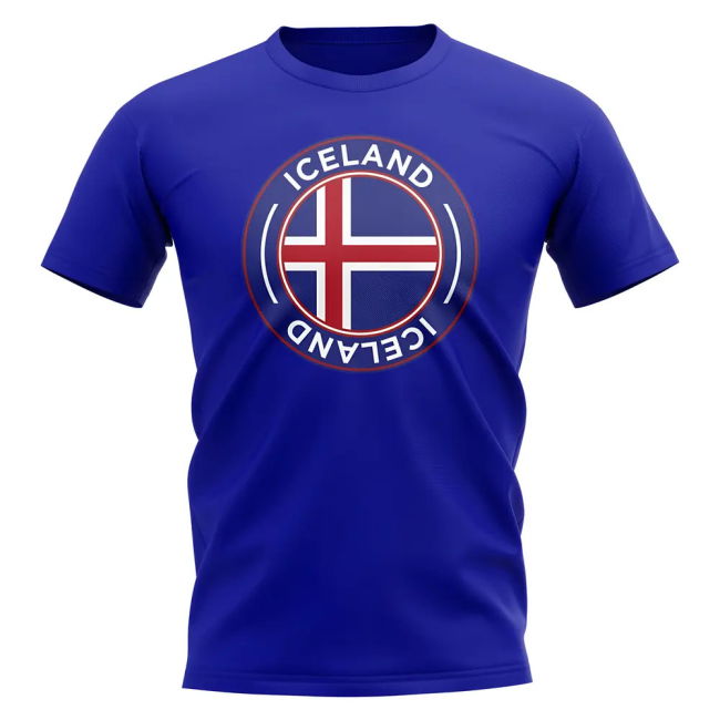 Iceland Football Badge T-Shirt (Royal) Oranje Quality Official