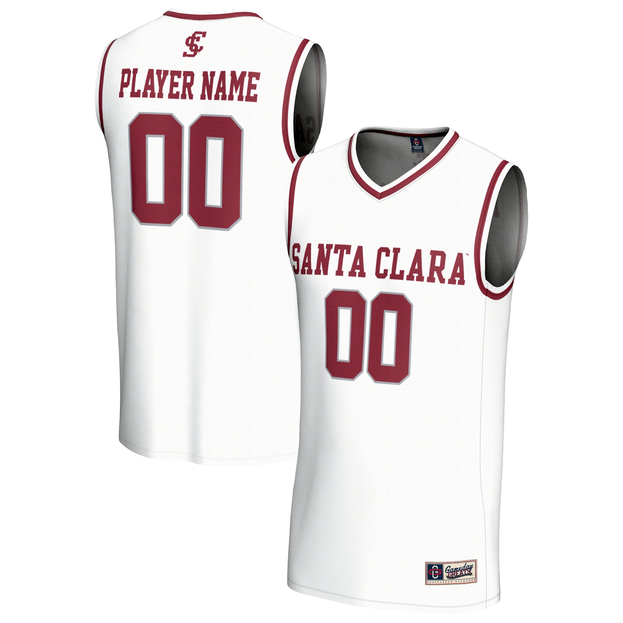 [NJP] Santa Clara Broncos GameDay Greats Youth NIL Pick-A-Player Men's Basketball Lightweight Jersey - White