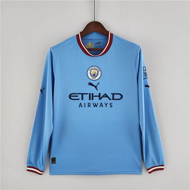 Manchester City 2223 Home Long Sleeve Shirt - Official Replica 21843