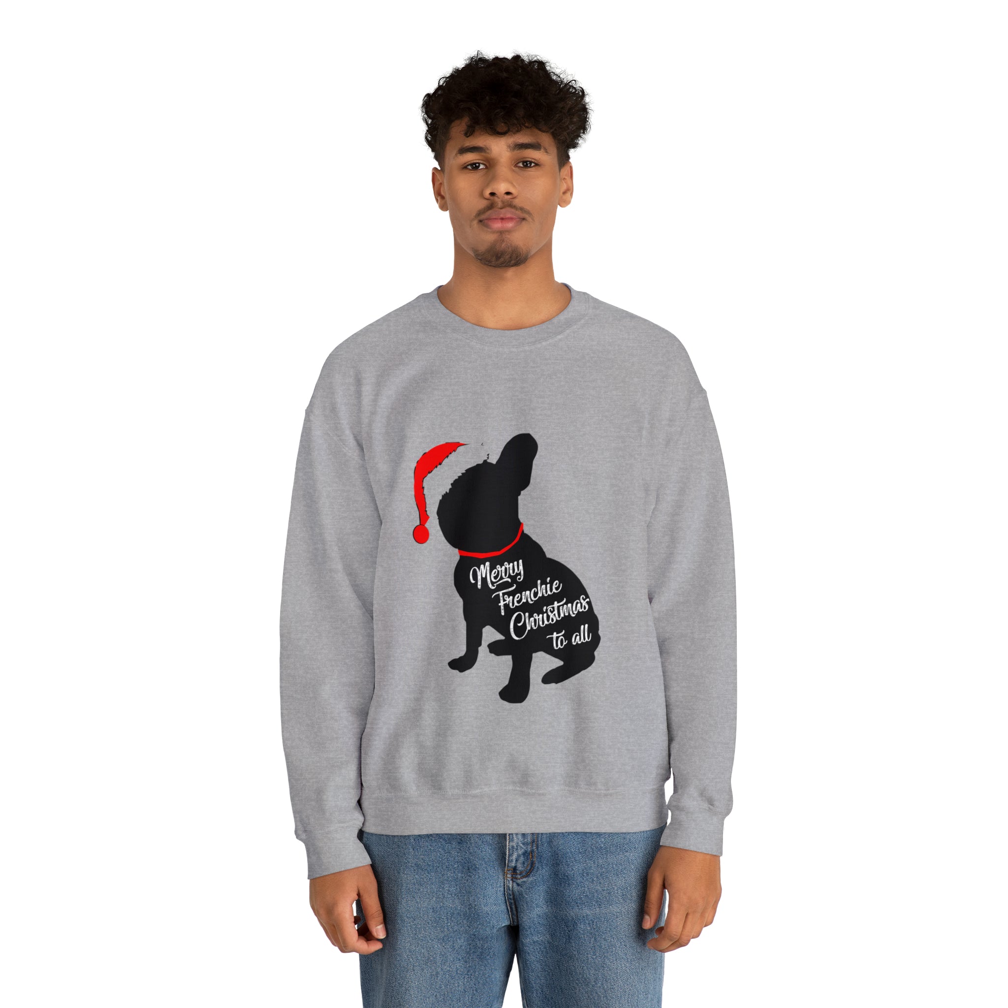 Durable Festive Frenchie Christmas Sweater - Unisex Sweatshirt for Fr...