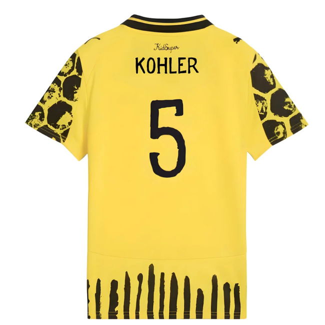 Premium Borussia Dortmund 2025-2026 Home Kit (Kohler 5) (Kids)