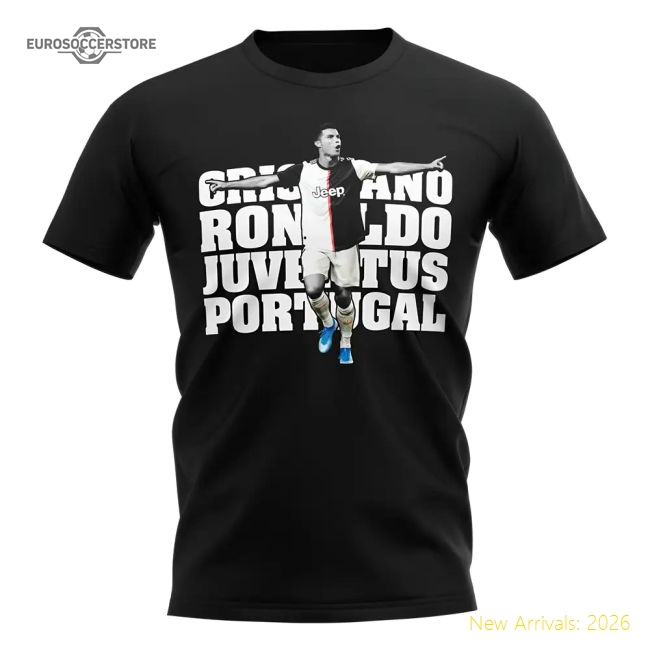 Cristiano Juventus Ronaldo Player T-Shirt (Black) For Serie A Fans