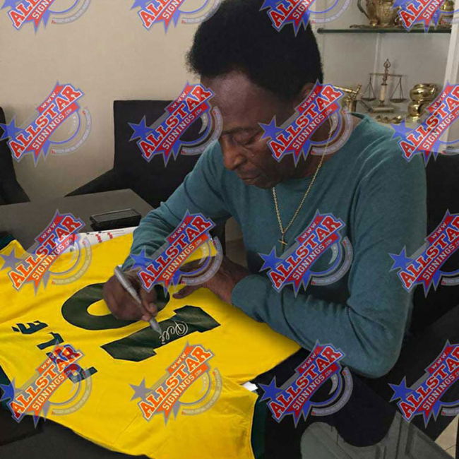 Player Brasil 1970 Pele Signed Shirt Jersey Player Authentic