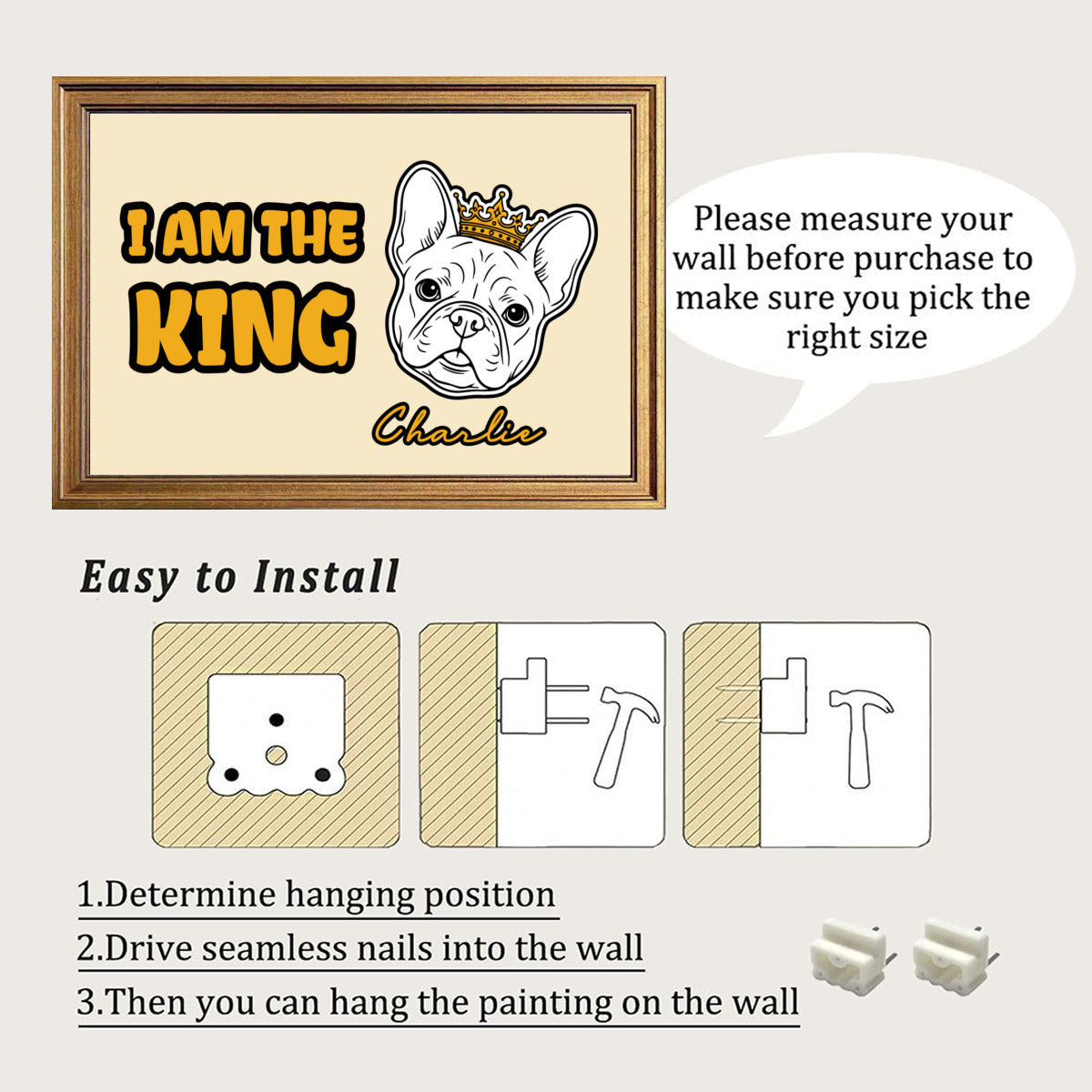 French Bulldog Cleo Personalized Framed Poster • Wall Decoration Durable Dog Item