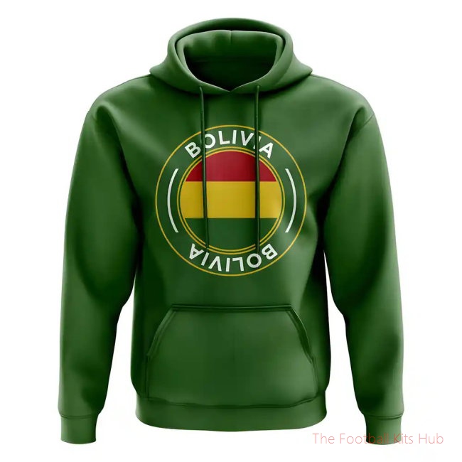 Men Bolivia Football Badge Hoodie (Green)