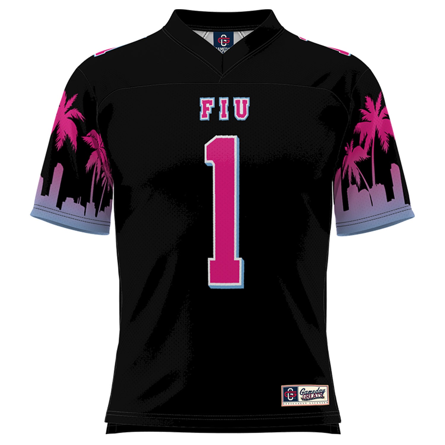 Men's #1 Black FIU Panthers Miami Vice Football Jersey