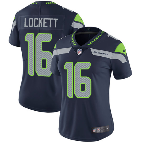 NFL S Seahawks #16 Tyler Lockett Blue Limited Jersey - Authentic Qu...