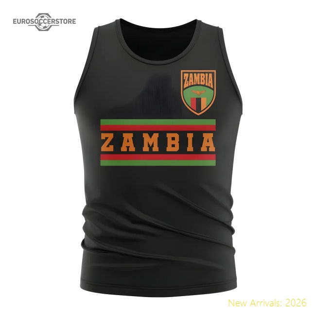 Zambia Core Football Country Sleeveless Tee (Black)