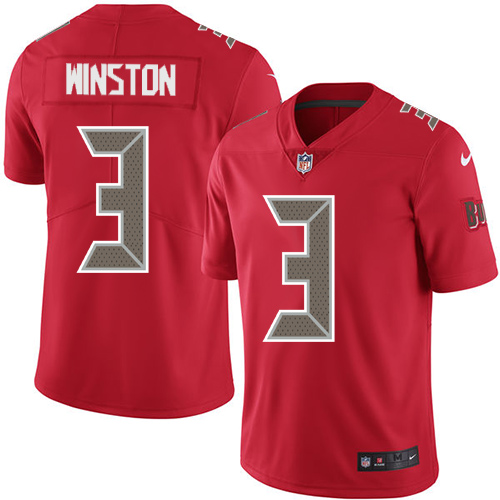 NFL T B Buccaneers #3 Jameis Winston Red Limited Jersey-v10