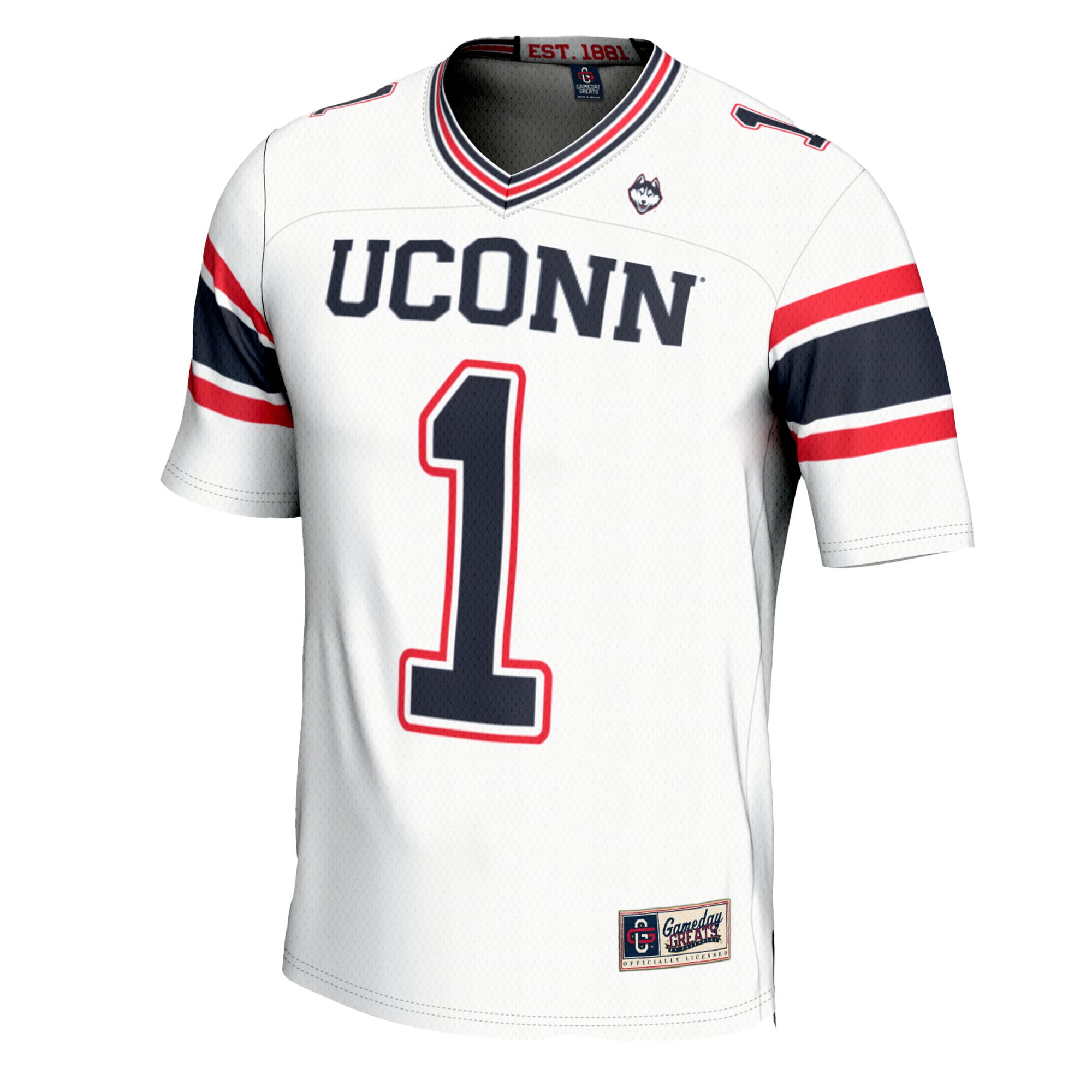 #1 UConn Huskies GameDay Greats Football Jersey - Cardinal