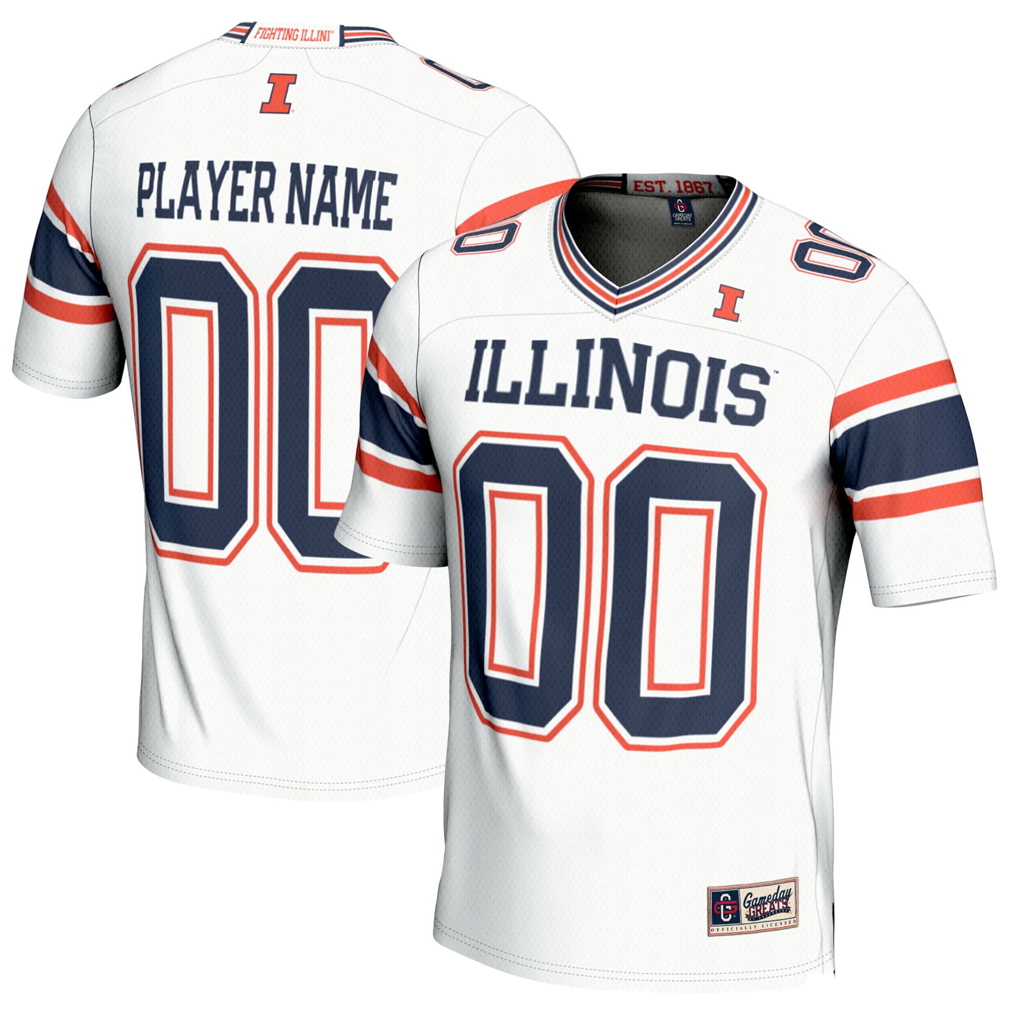 [NJP] Women's Illinois Fighting Illini GameDay Greats NIL Pick-A-Player Football Jersey - White