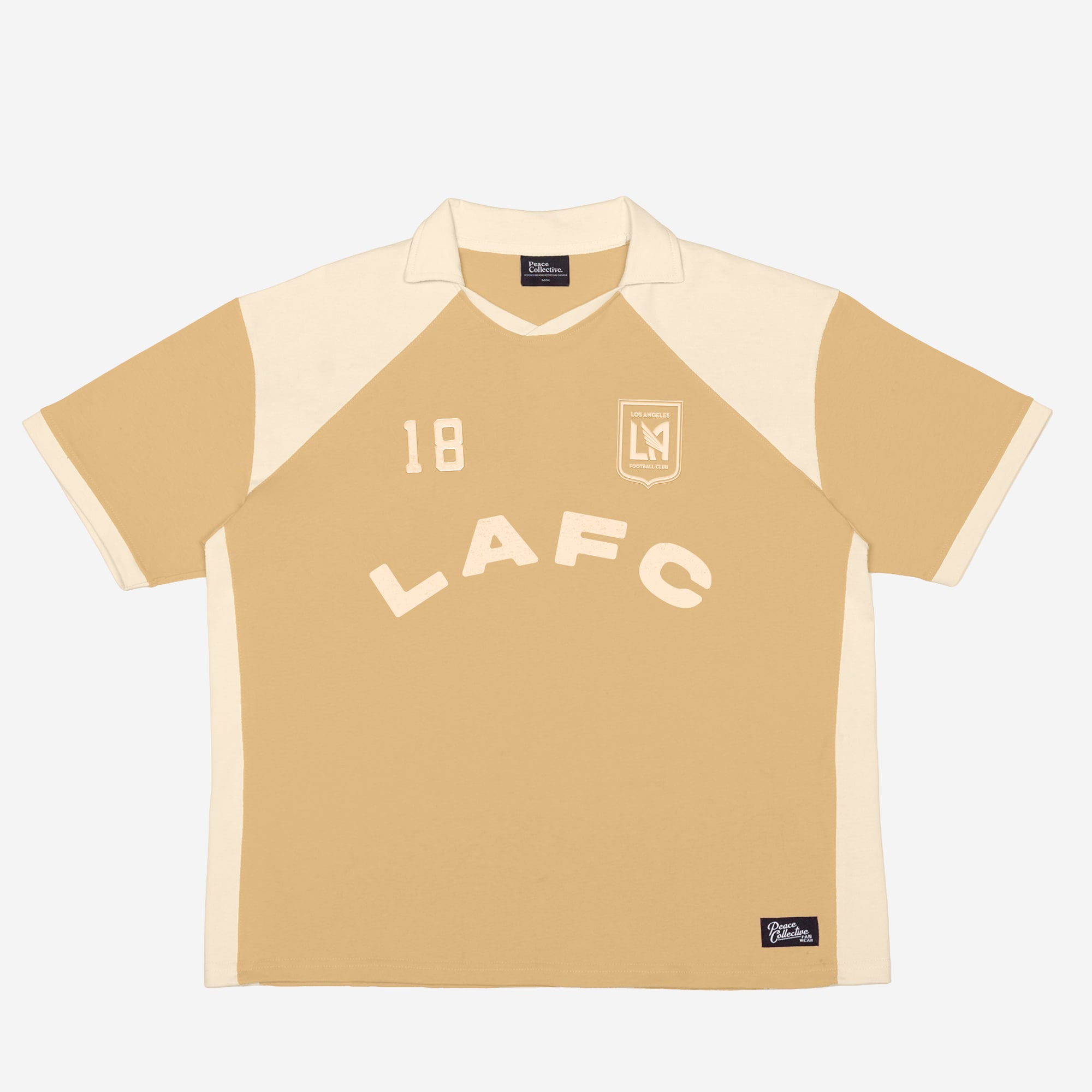 [SJH] LAFC Peace Collective Unisex Color Block Fashion Jersey Top - Gold