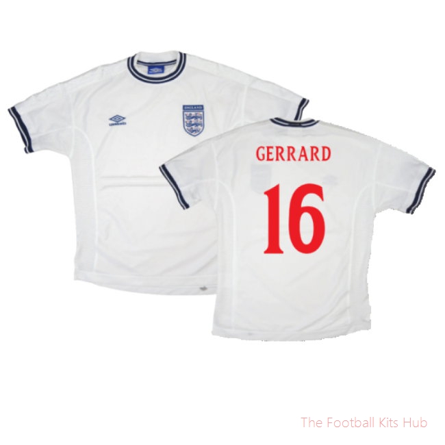 England 1999-01 Home Shirt (XL) (Very Good) (Gerrard 16)