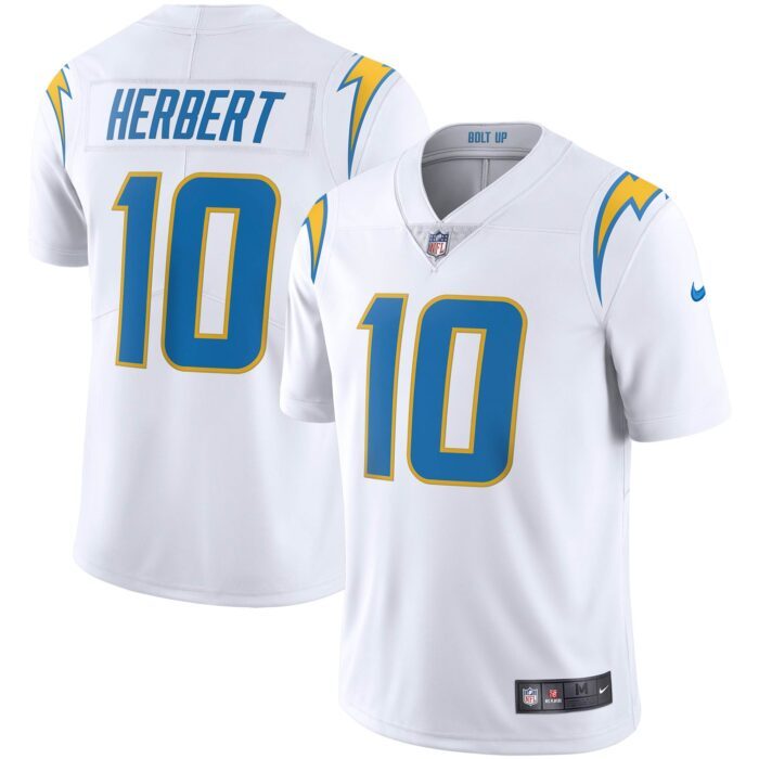 Men's Los Angeles Chargers Justin Herbert Nike White Vapor...