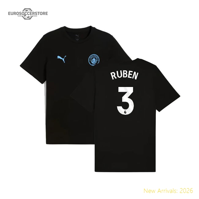 2025-2026 City Man Ftbless Tee (Black) (Ruben 3) Supporter Version