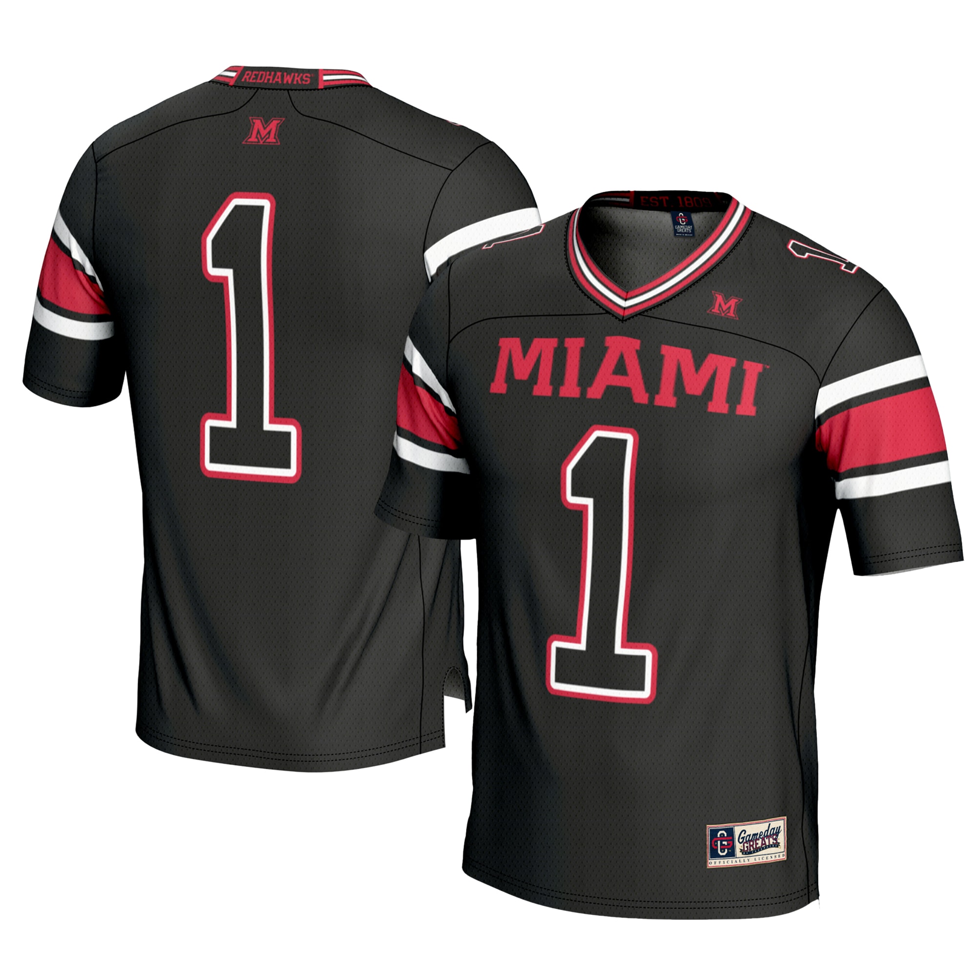 #1 Miami University RedHawks GameDay Greats 2026 Season Football Jersey - Black