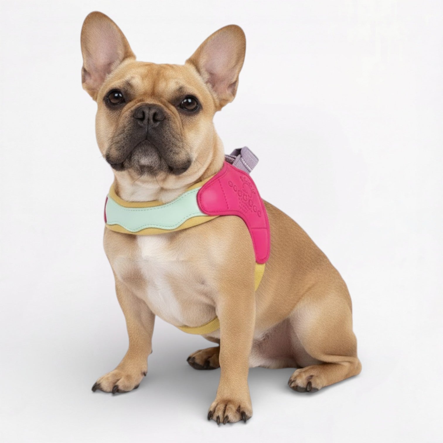 BreezyPaws Frenchie Harness Leash Set – Y-Shape Breathable No-Pull Design