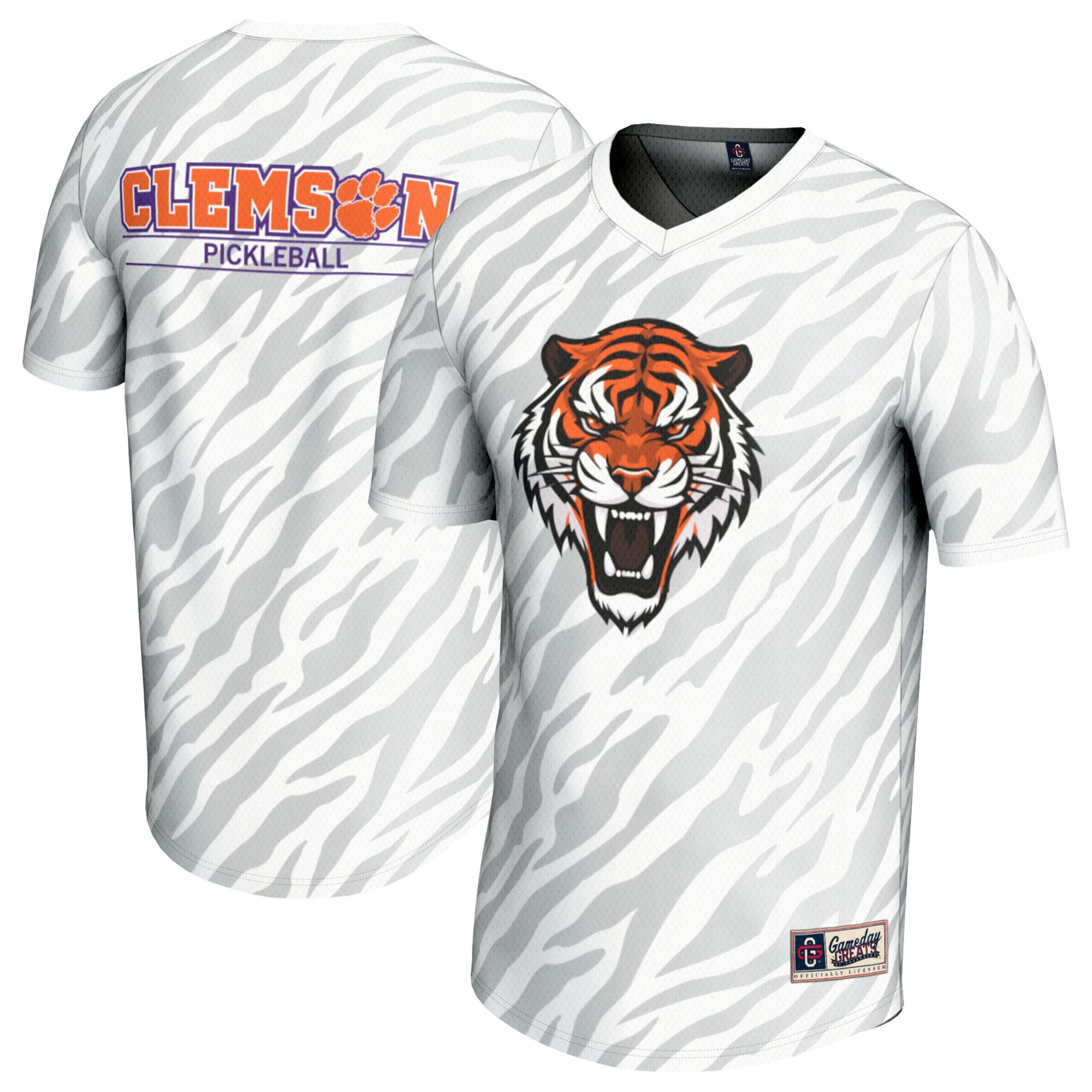 [NJP] Clemson Tigers GameDay Greats Youth Lightweight Pickleball Jersey - White
