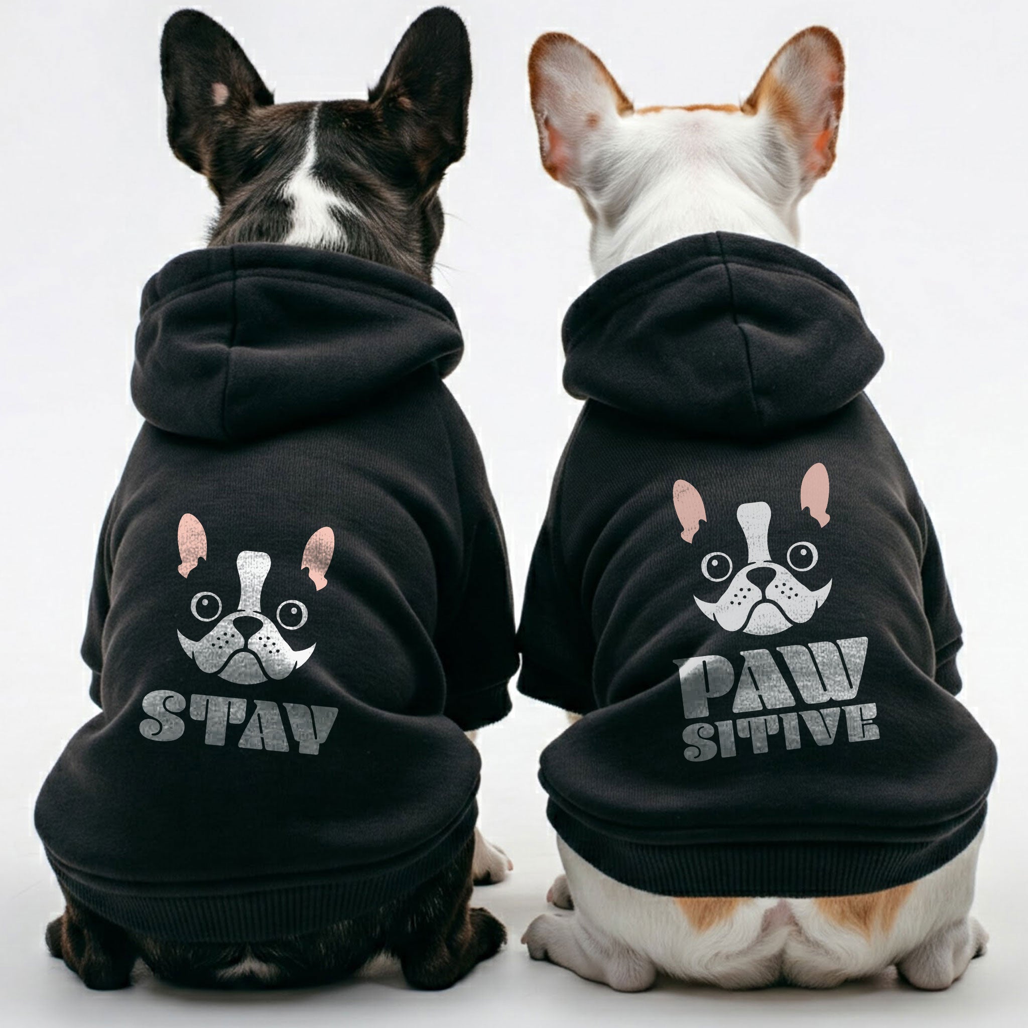 French Bulldog Stay Pawsitive Matching French Bulldog Hoodies –