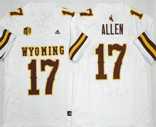 Men's WYO Cowboys White 2024 official licensed Josh Allen #17 team