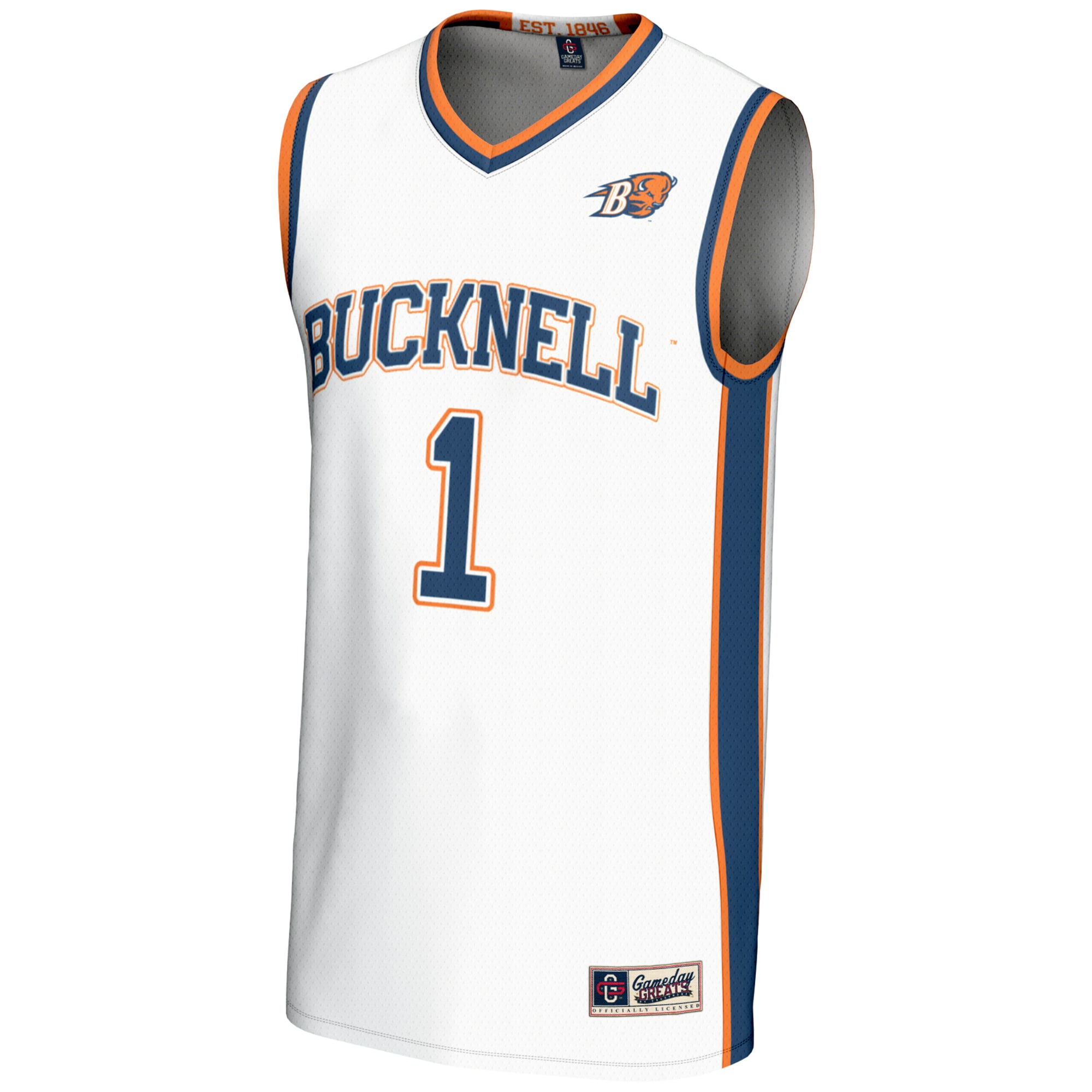 [DDG] Bucknell Bison GameDay Greats Unisex Lightweight Basketball Jersey - White