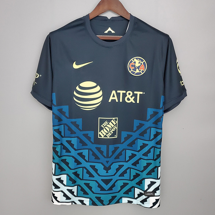 Breathable Club America 21-22 Away Navy Soccer Jersey Football Shirt