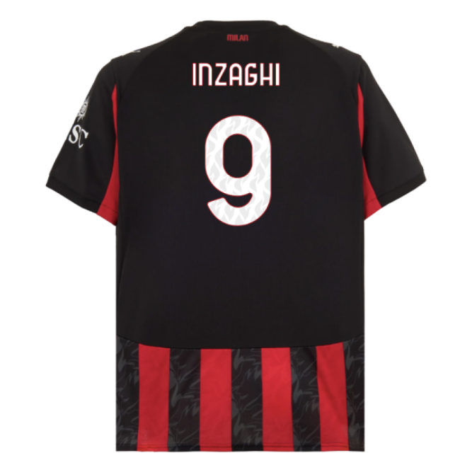Supporter Authentic 2025-2026 Ac Milan Home Shirt (Inzaghi 9)