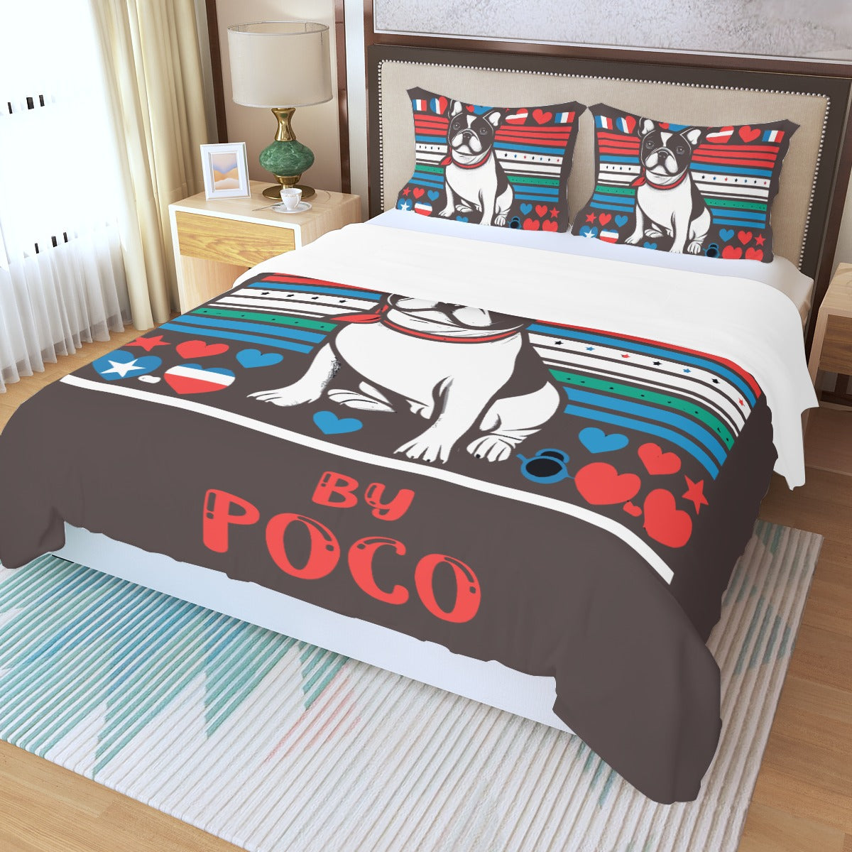 French Bulldog Boyfriend Custom Bedding Set With Frenchie's Name Durable Dog Item
