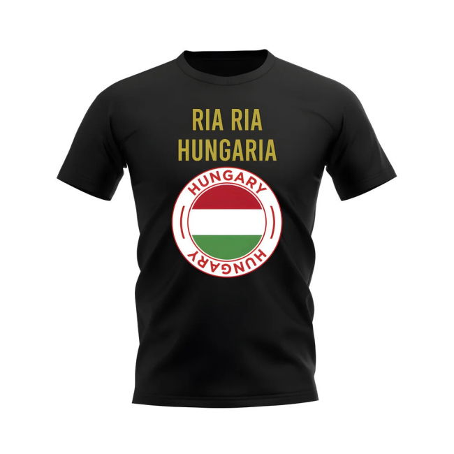 Ria Ria Hungaria Hungary Fans Phrase T-Shirt (Black) Holland