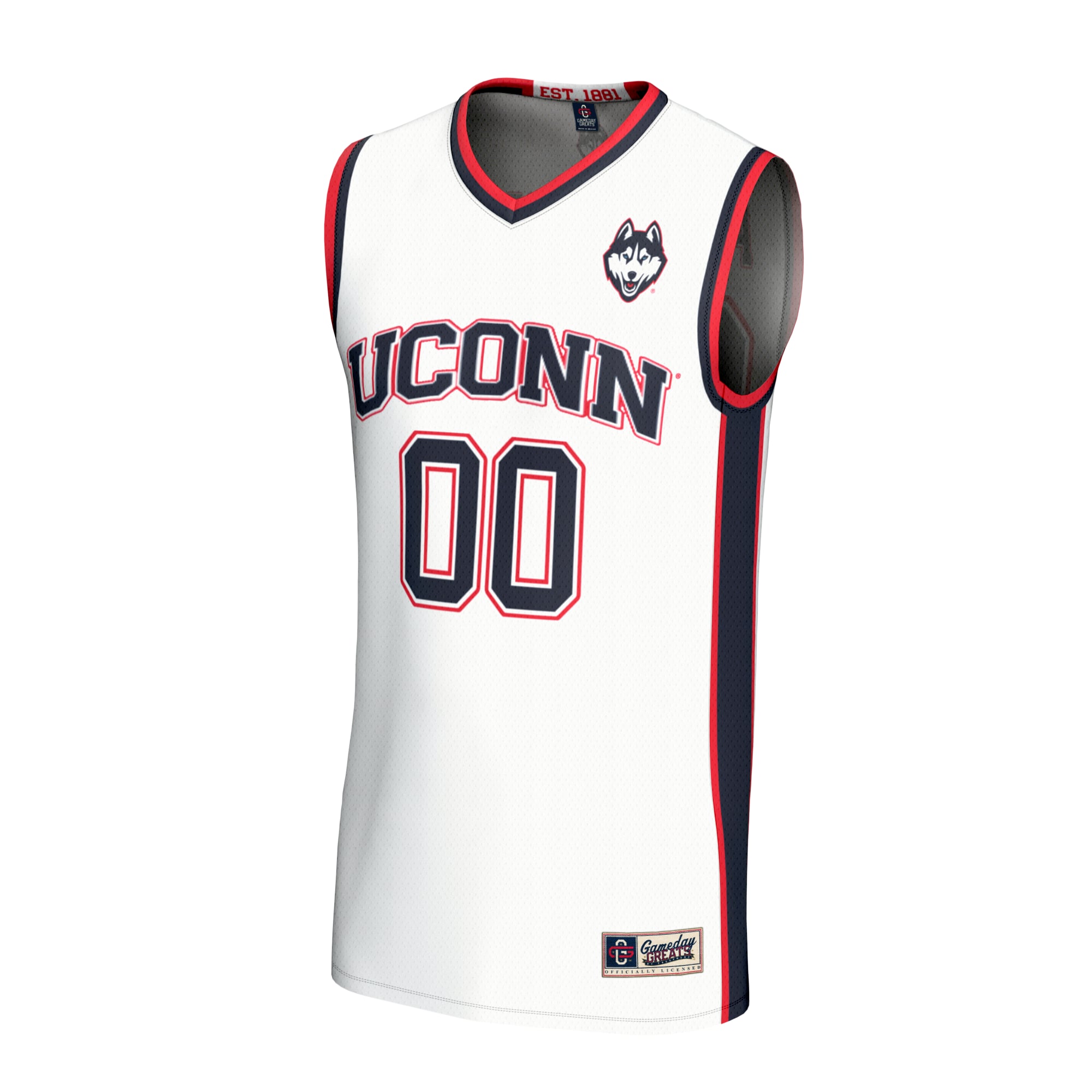 UConn Huskies GameDay Greats Unisex Lightweight Collegiate Men's Basketball NIL Pick-A-Player Fashion Jersey - White