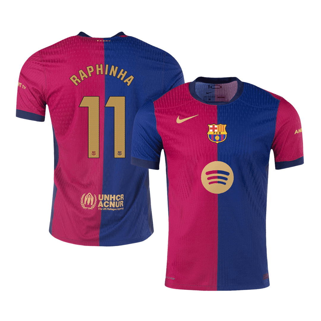 Player Version RAPHINHA #11 Barcelona Home Soccer Jersey 2024/25 - Spo