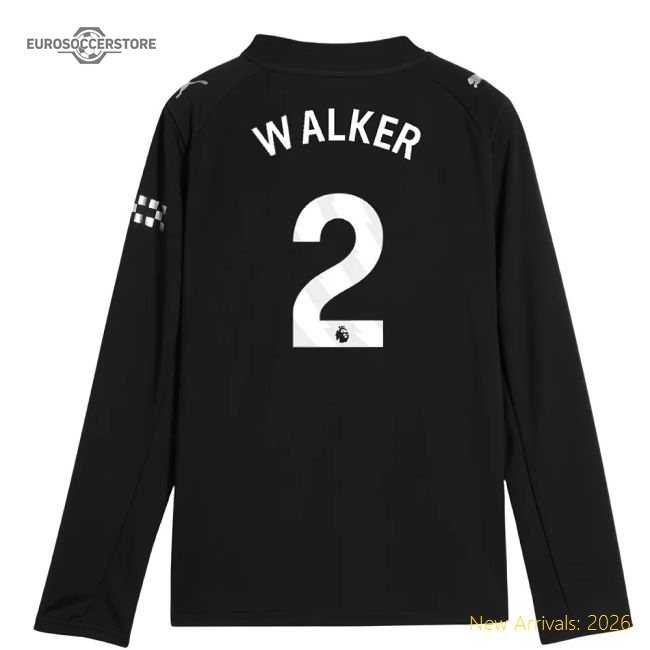 Away Uniform Kids Walker 2 2025-2026 Man City Long Sleeve Authentic